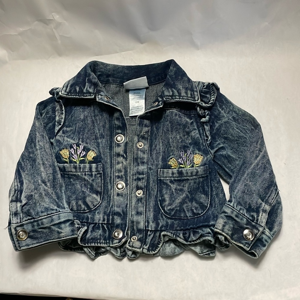 Little Lass Denim Jacket with Ruffles Size 18 Months